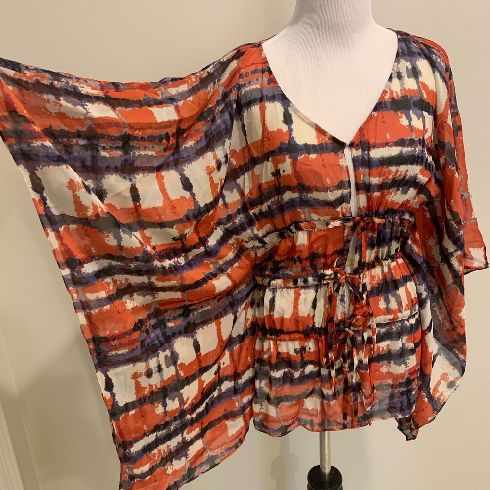 Karlie flowy tie front sheer top